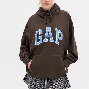 Gap Archive Arch Logo Hoodie Brown Blue